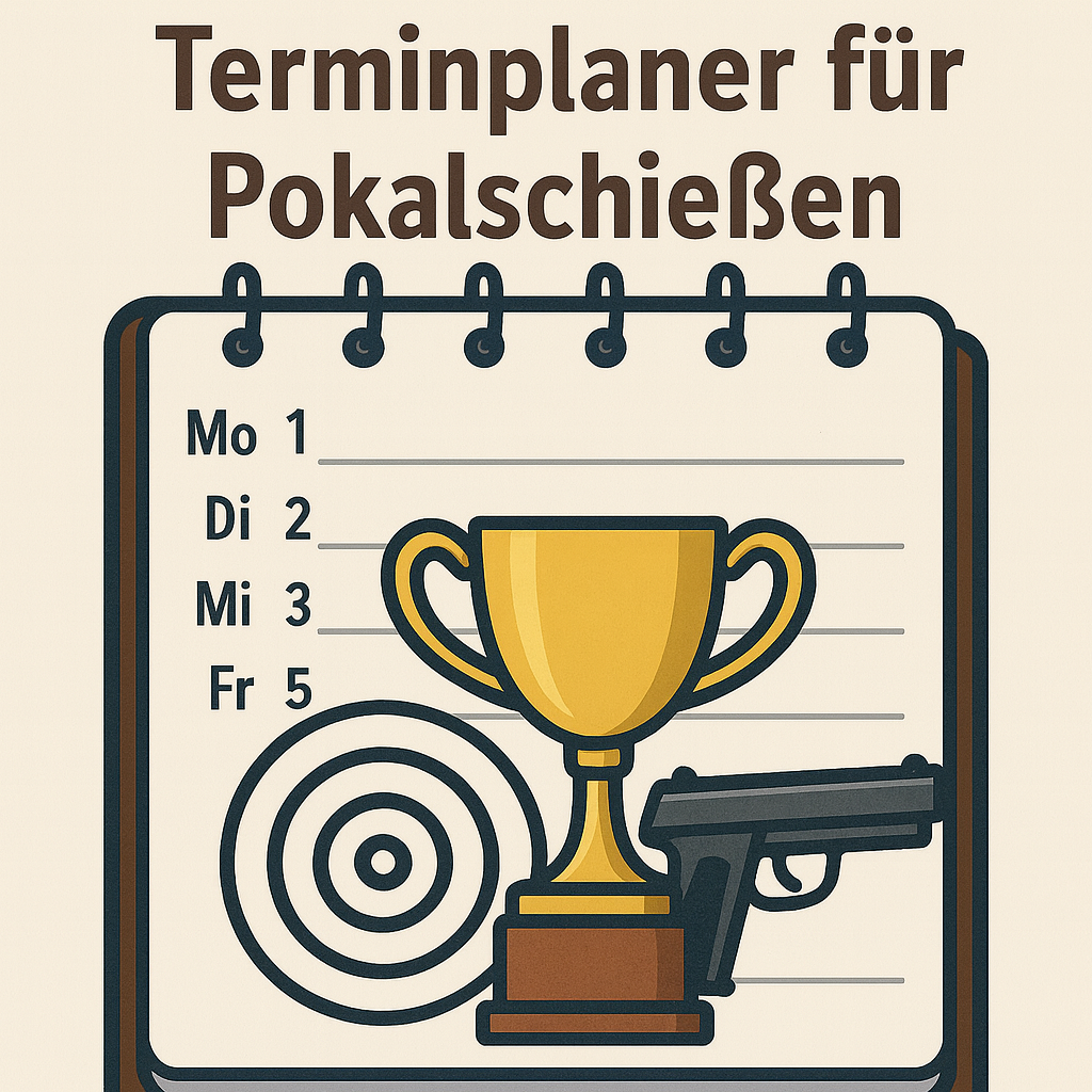Kalender mit Pokal und Zielscheibe